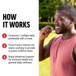 Force Factor Essentials Vitamin D3 120 Softgels - Image 3